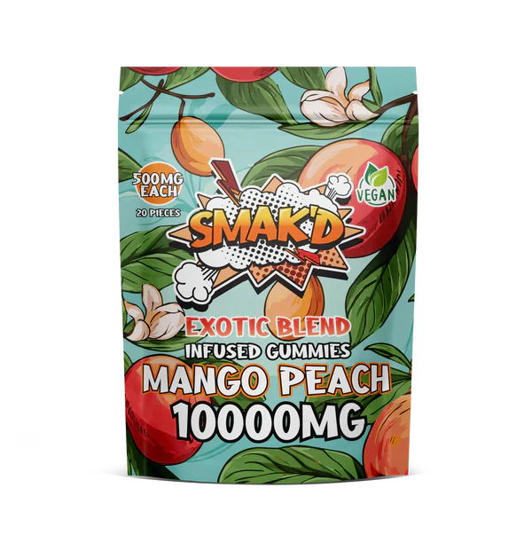 SMAK’D Mango Peach 10000mg Gummies SMAK’D Mango Peach 10000mg Gummies